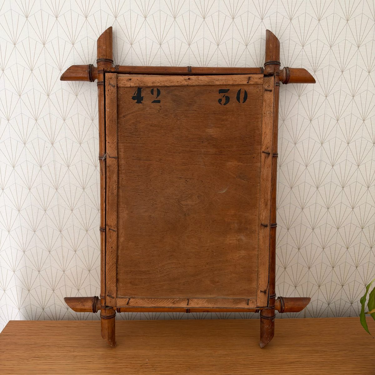 Antique French Faux Bamboo Wood Mirror Rustic Farmhouse Decor 2210264 Fleamarketfrance