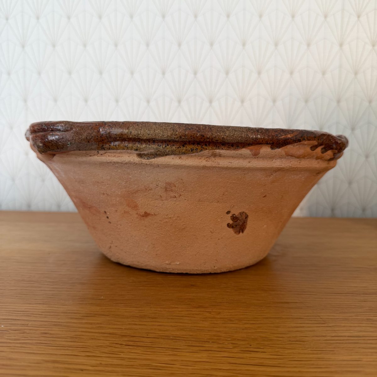 Antique French Terracotta Tian Bowl Glazed Earthenware Rustic Pottery 2610268 Fleamarketfrance