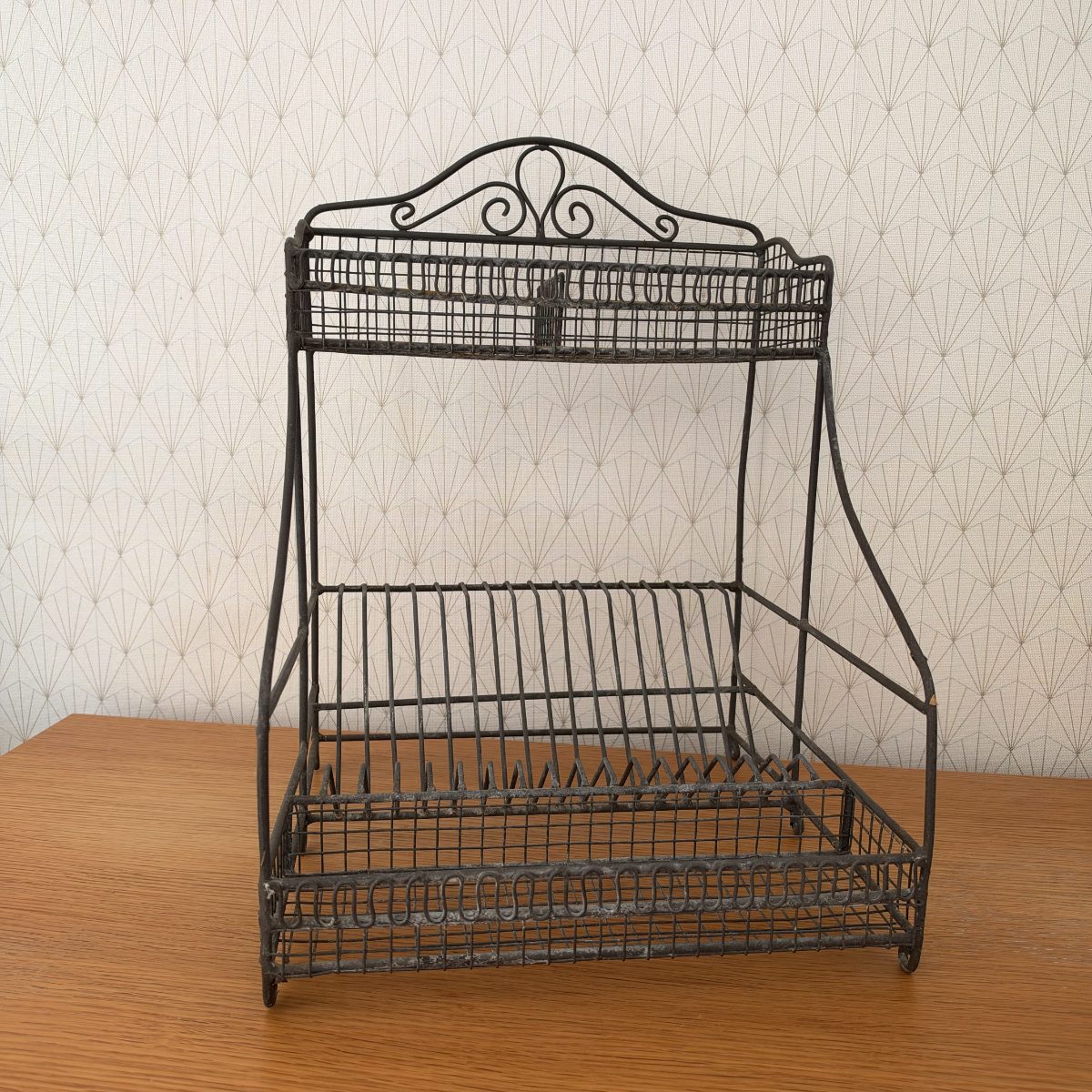 Antique French Wire Dish Rack 2-Tier Egouttoir Kitchen Organizer 20102625 Fleamarketfrance