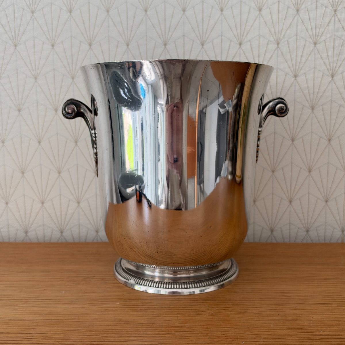 French Silver Plated Champagne Ice Bucket Ercuis Scroll Handles 20102630 Fleamarketfrance