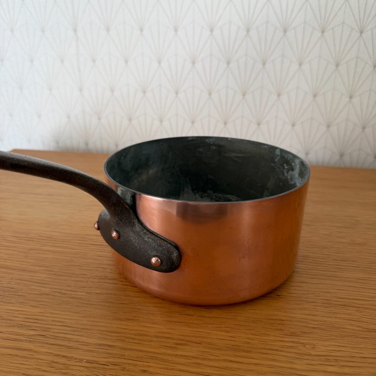 Vintage Mauviel Villedieu French Copper Saucepan Cast Iron Handle 1410263 Fleamarketfrance
