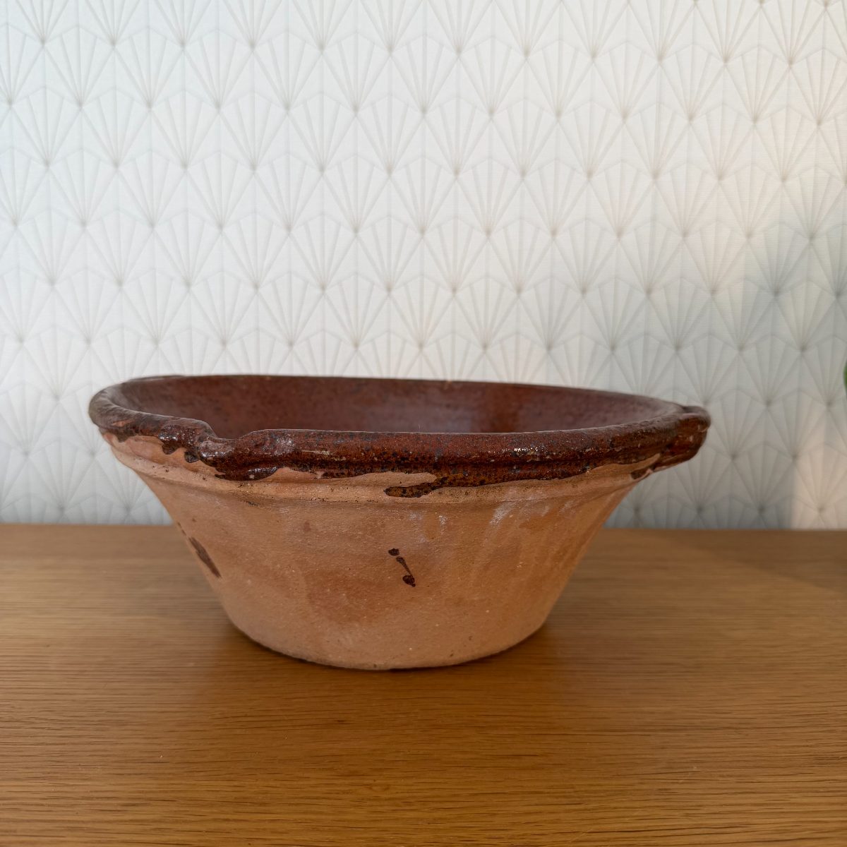 Antique French Terracotta Tian Bowl Glazed Earthenware Rustic Pottery 2610268 Fleamarketfrance