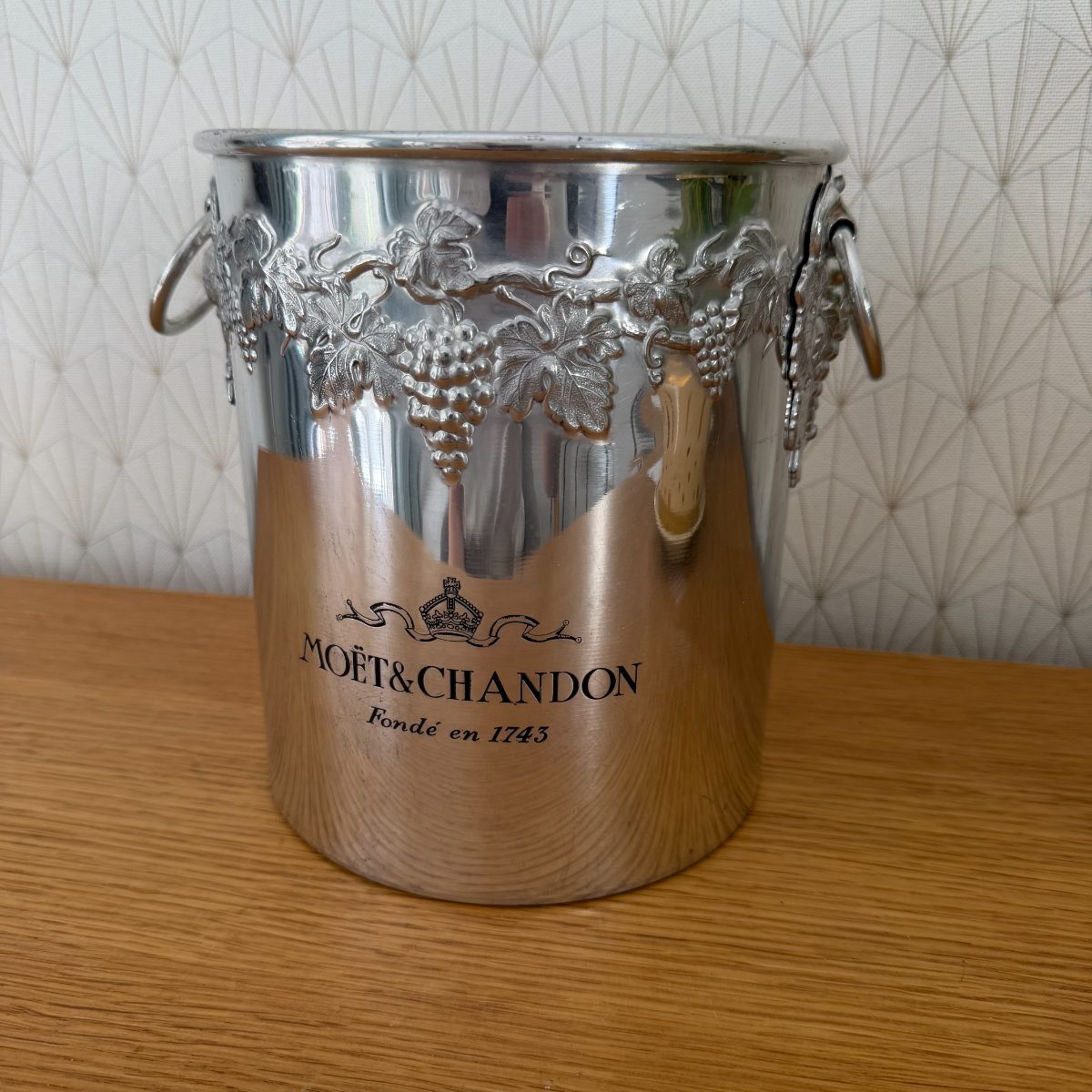 Vintage Moet Chandon Silver Plate Champagne Ice Bucket France Grape 1010261 Fleamarketfrance