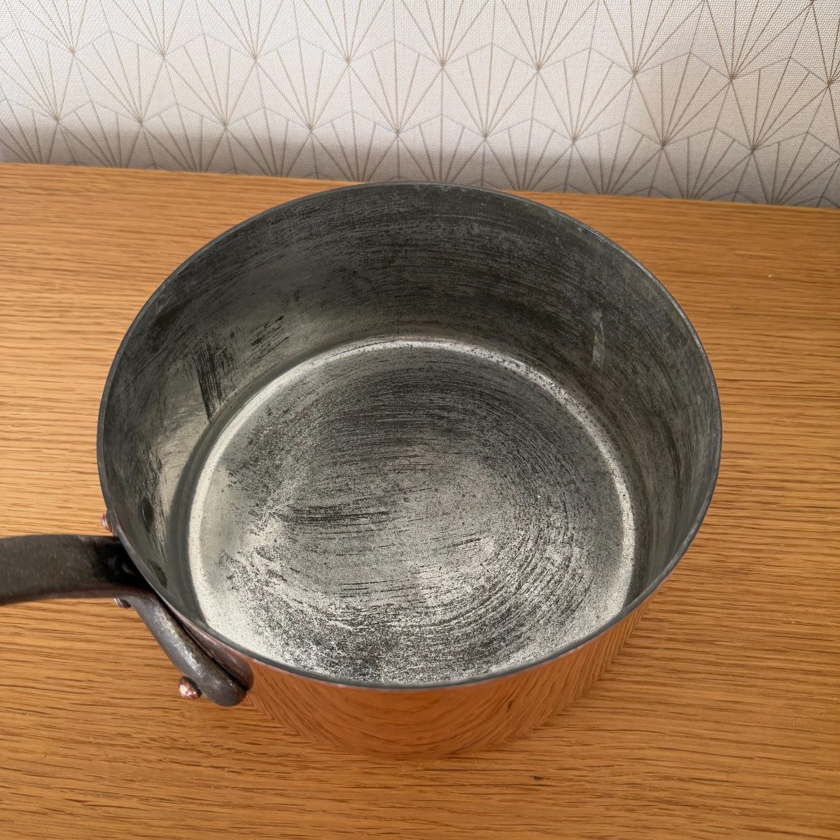 Vintage French Copper Saucepan Mauviel Villedieu Iron Handle Made in 1410265 Fleamarketfrance