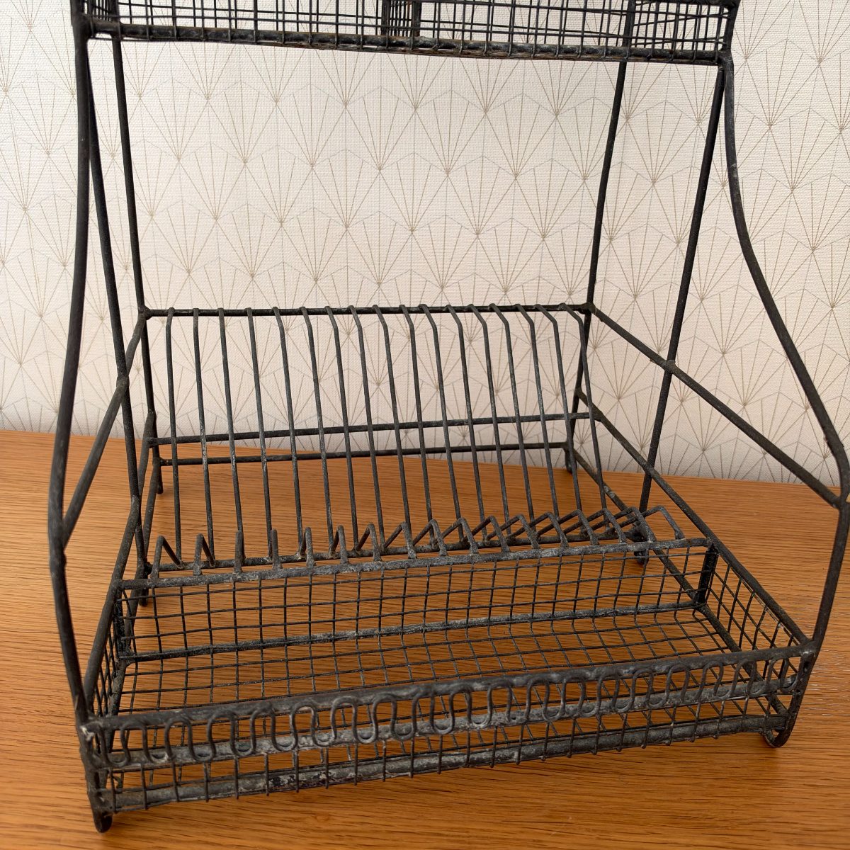 Antique French Wire Dish Rack 2-Tier Egouttoir Kitchen Organizer 20102625 Fleamarketfrance