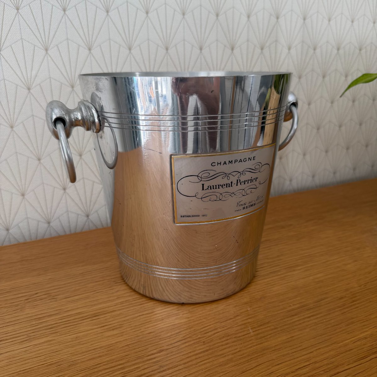 Vintage French Laurent-Perrier Champagne Ice Bucket Aluminum Argit 1010266 Fleamarketfrance
