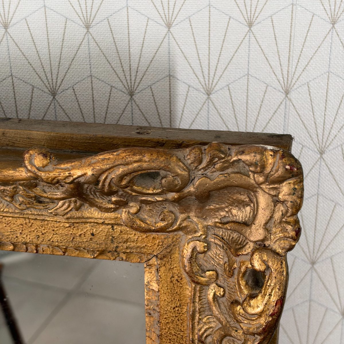 Antique French Gilt Mirror Ornate Baroque Louis XV Style Wood Frame 0710266 Fleamarketfrance