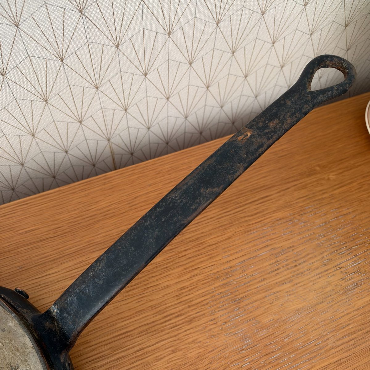 Antique French Copper Saute Pan Iron Handle Large 34cm Restore 20102624 Fleamarketfrance