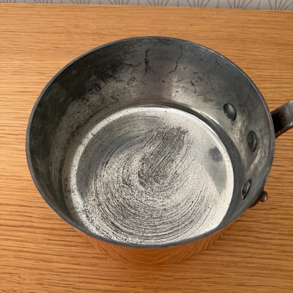 French Copper Saucepan Mauviel Villedieu Iron Handle Tin Lined 14102617 Fleamarketfrance